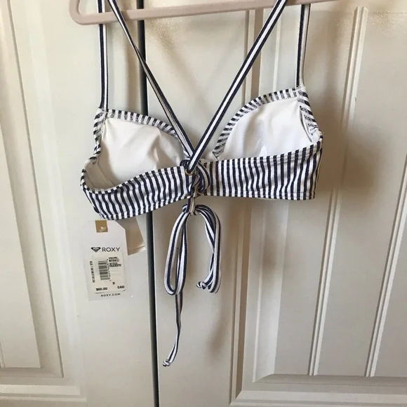 NWT Roxy Striped Bikini Top - Picture 2 of 5